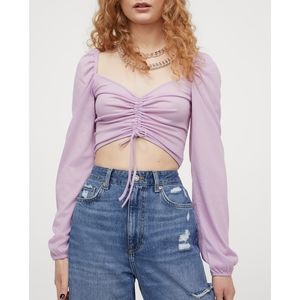 Drawstring-front Cropped Top